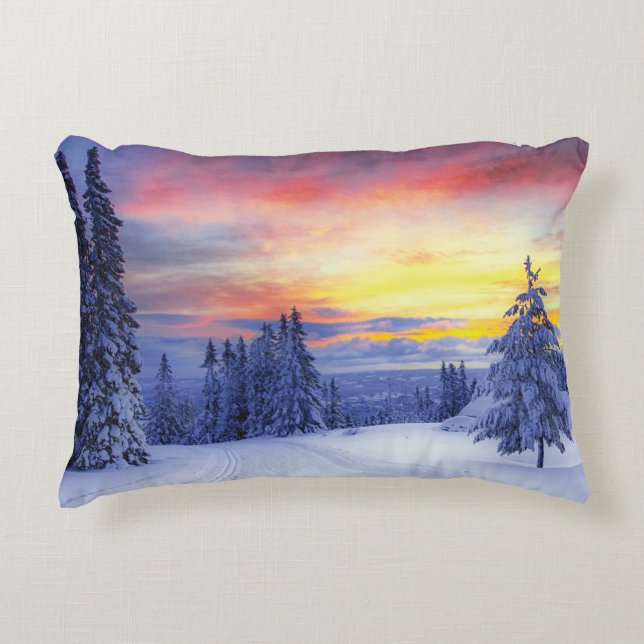 Winter scenery  decorative cushion (Front)
