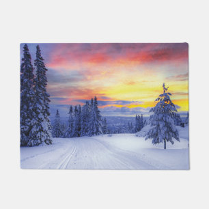 Winter scenery   doormat