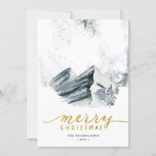 Winter Scenery In The Deep Forest Holiday Card