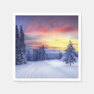 Winter scenery napkin