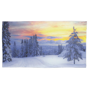 Winter scenery  pillowcase