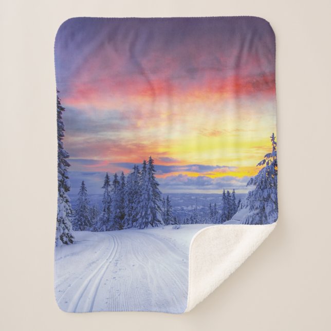 Winter scenery  sherpa blanket (Front)
