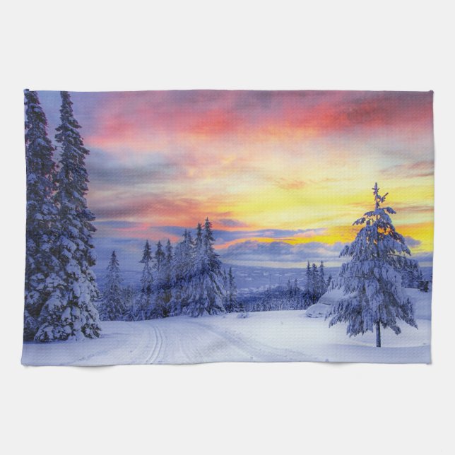 Winter scenery   tea towel (Horizontal)