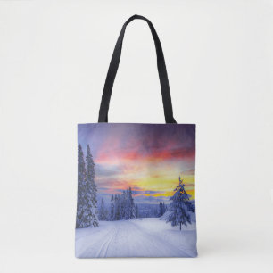 Winter scenery tote bag
