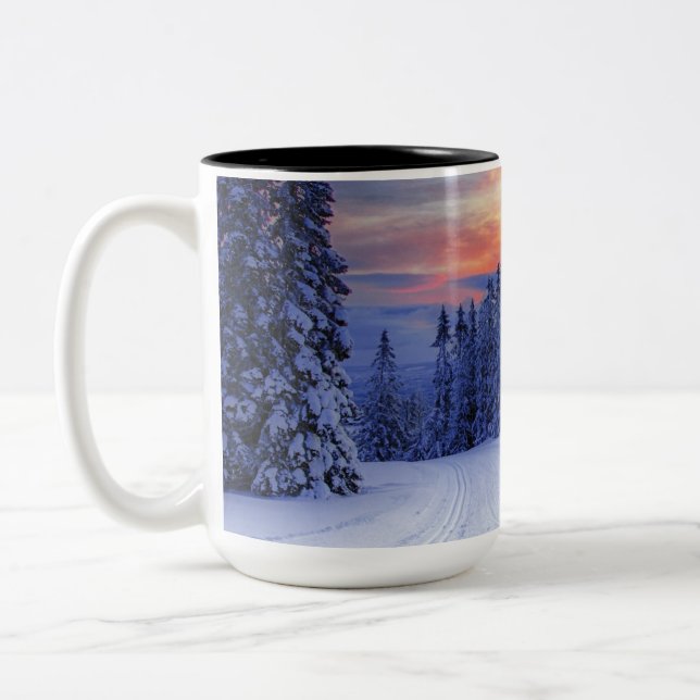 Winter scenery   Two-Tone coffee mug (Left)