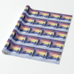 Winter scenery   wrapping paper
