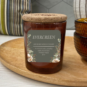 Winter Scented Candle Watercolor Label