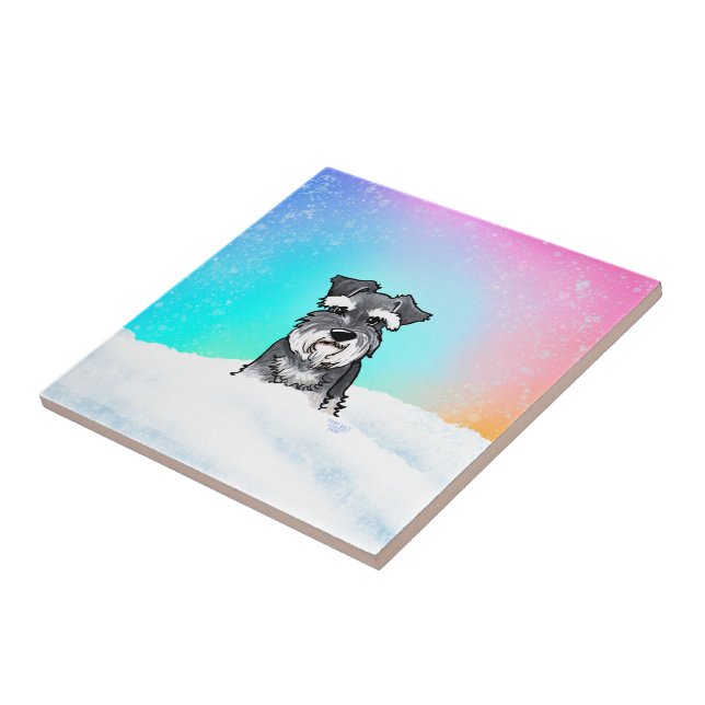 Winter Schnauzer Tile (Side)