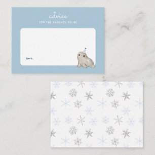 Winter Seal Snowflakes Blue Parenting Advice Card