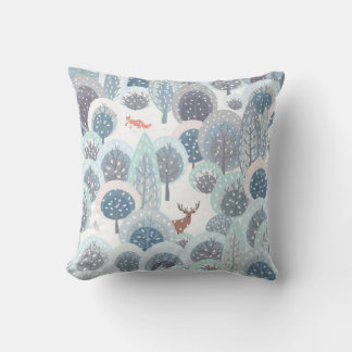 Winter seamless pattern with abstract flat handdra cushion