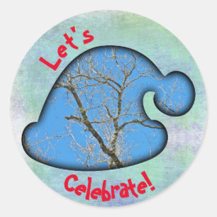 Winter season Celebration Stickers w/custom text
