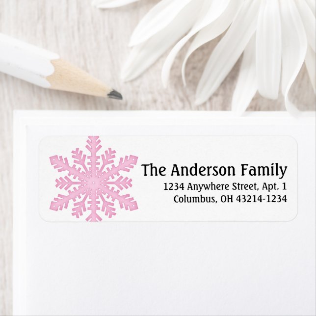 Winter Season Pink Snowflake Address (Insitu)