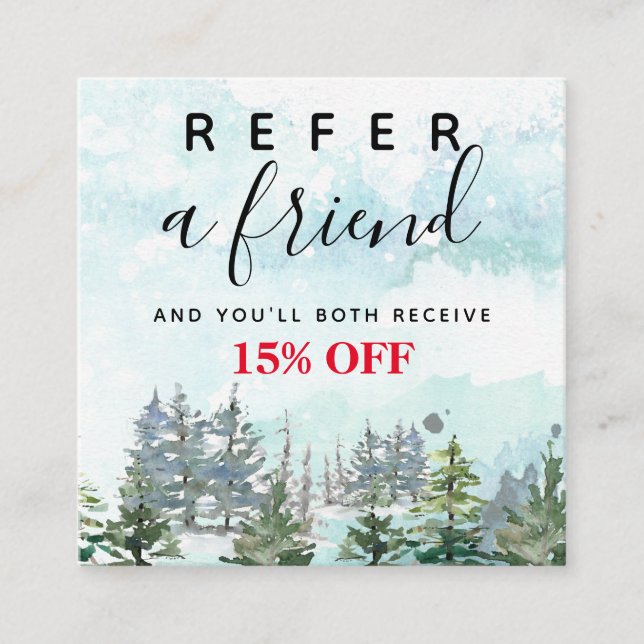 Winter season sales friends referral card (Front)