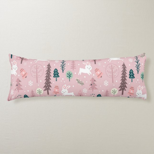 winter season seamless pattern decoration body cushion (Front)