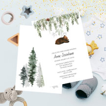 Winter Season Simple Baby Boy Shower Invitation