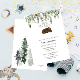 Winter Season Simple Baby Boy Shower Invitation