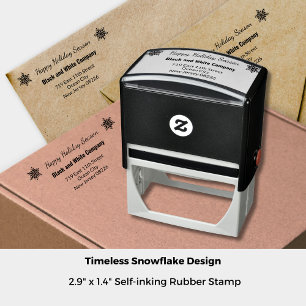 Winter Season Snowflake Company Address Self-inking Stamp