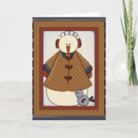 Winter Season Snowfolk Snowman Greeting Card 1