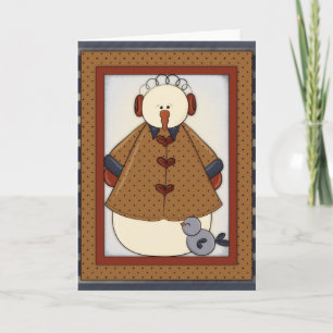 Winter Season Snowfolk Snowman Greeting Card 1