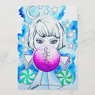 Winter Season Sorceress Watercolor Invitation