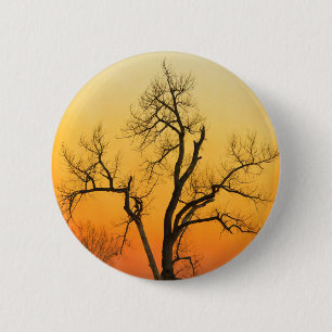 Winter Season Sunset Tree 6 Cm Round Badge