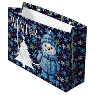 Winter Seasonal Snowman   Large Gift Bag