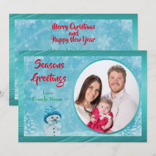 Winter Seasons Greetings Christmas New Year Photo Holiday Card