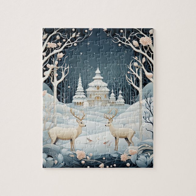 Winter Serenity Christmas Holiday Jigsaw Puzzle (Vertical)