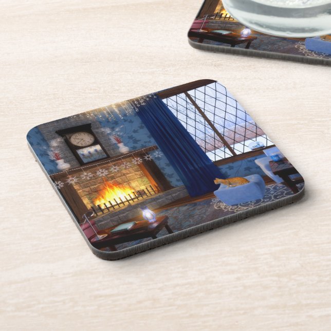 Winter Serenity Cork Coaster (Left Side)