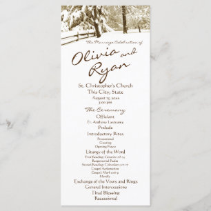 Winter Serenity Country Wedding Programme