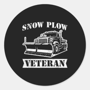 Winter Service Snow Plow Veteran Retired Funny Sno Classic Round Sticker
