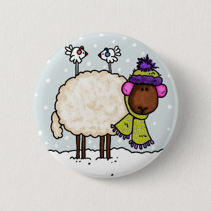 winter sheep button