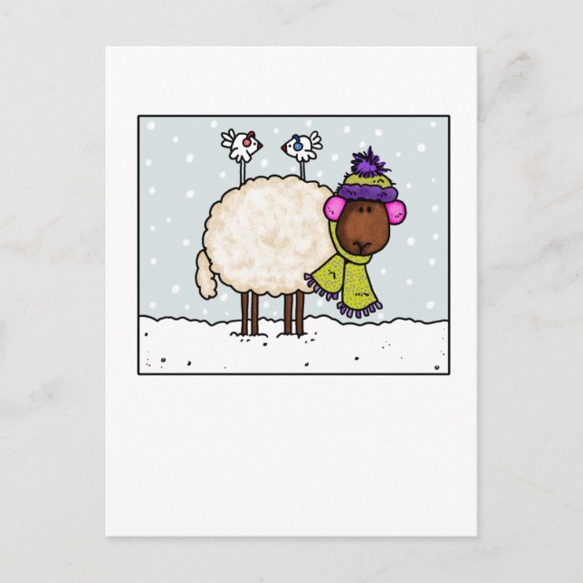 winter sheep postcard (Front)