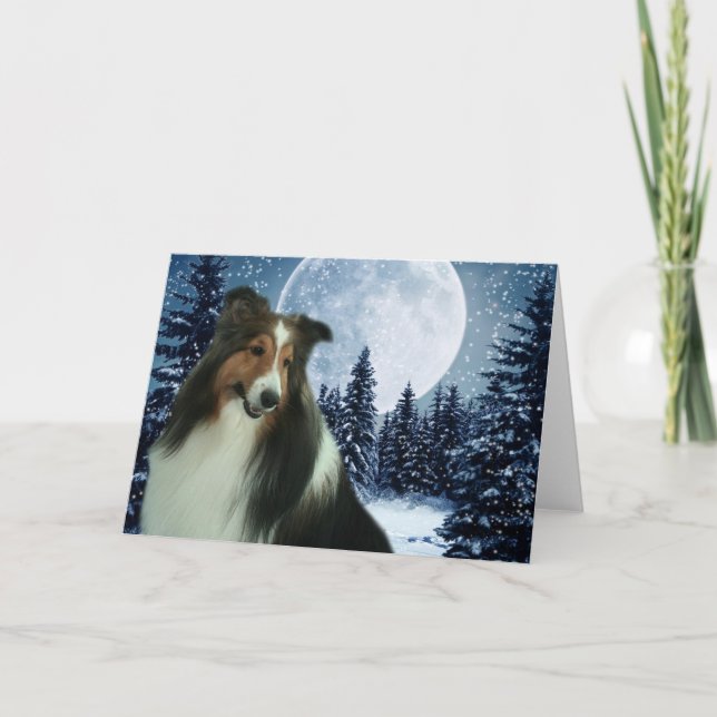 Winter Sheltie Card (Front)