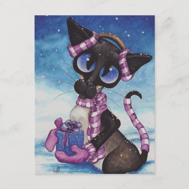 Winter Siamese Postcard (Front)