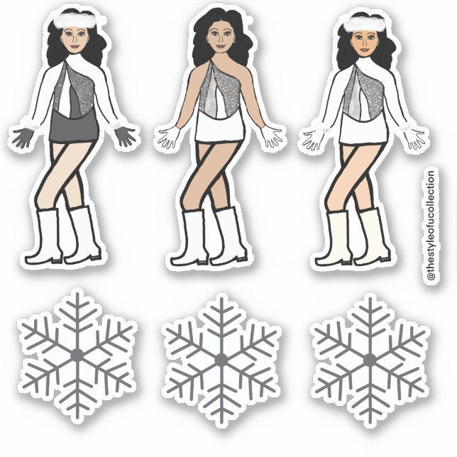 Winter Silver  Dancer Stickers #2 (Front)