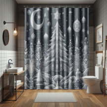 Winter Silver Shower Curtain