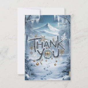 Winter Simple Lovely Happy Holidays Thank You Card