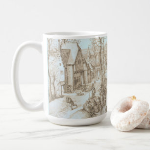 WINTER SKATERS (1584) Vintage Art Christmas Mug