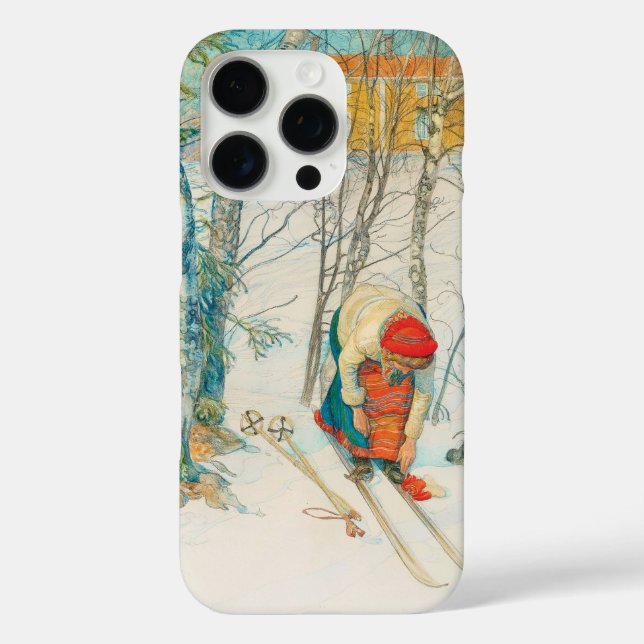 Winter Ski by Carl Larsson Case-Mate iPhone Case (Back)
