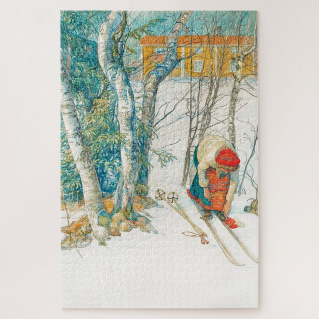 Winter Ski by Carl Larsson Jigsaw Puzzle (Vertical)