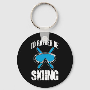 Winter Ski Funny Skier I'd Rather Be Skiing  Key Ring