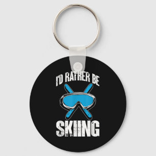 Winter Ski Funny Skier Id Rather Be Skiing  Key Ring