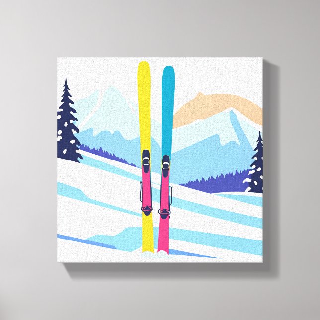 Winter Ski Mountain Canvas Print (Front)