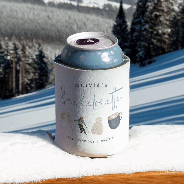Winter Ski Resort Personalised Bachelorette Party Can Cooler (Creator Uploaded)