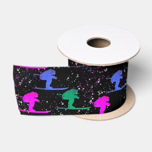 WINTER SKIER SATIN RIBBON