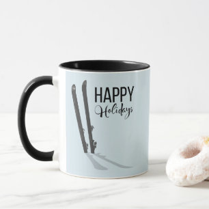 Winter Skiing Happy Holidays Coffee Mug