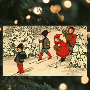 Winter Skiing Rectangular Sticker