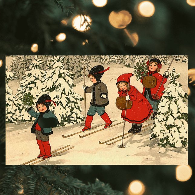 Winter Skiing Rectangular Sticker (Creator Uploaded)