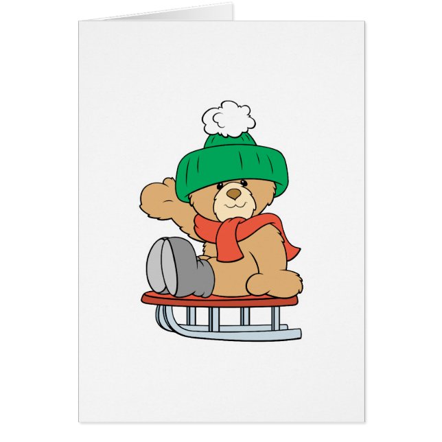 winter sled cute teddy bear design (Front)